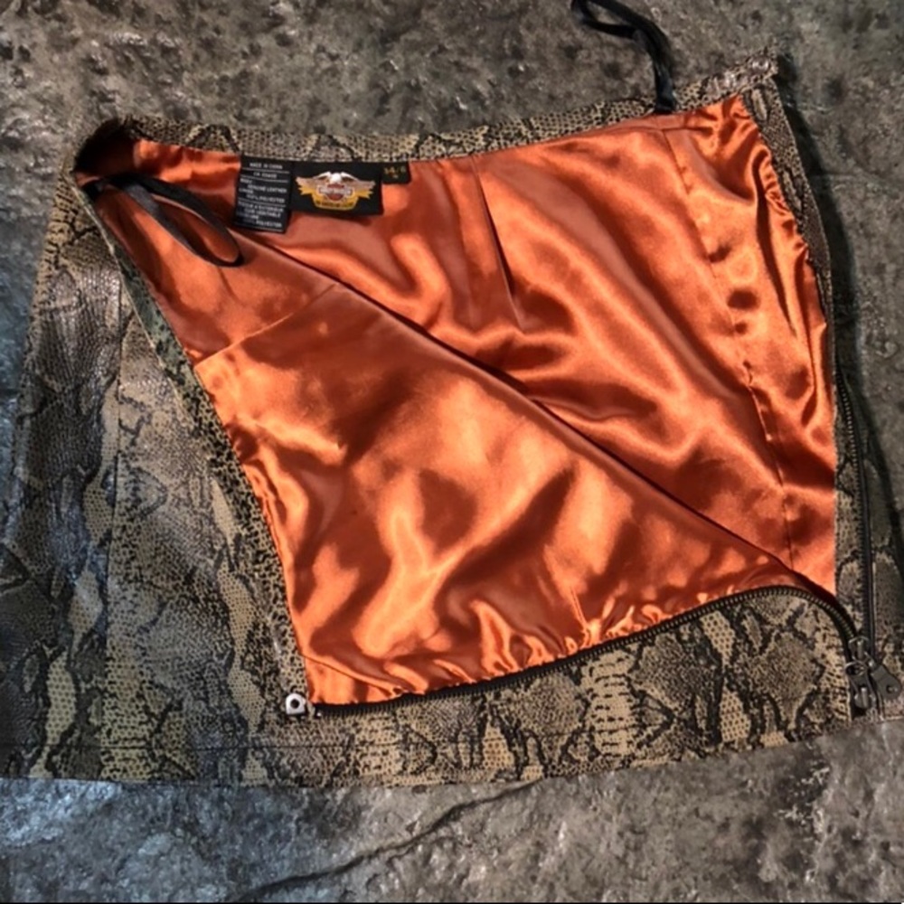 Harley-Davidson Snakeskin leather mini skirt